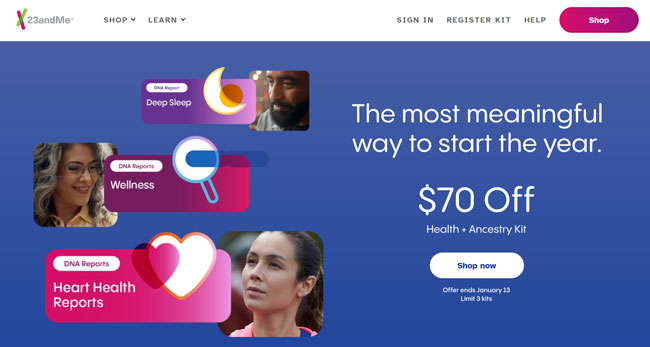 23andMe Review homepage