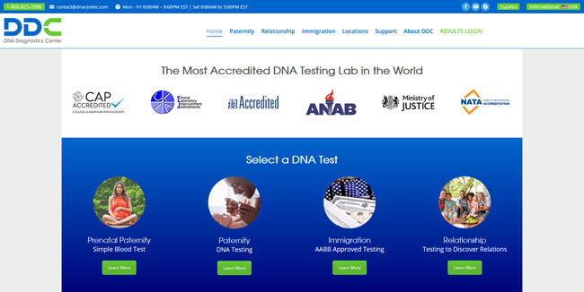 DDC DNA Diagnostics Center Homepage