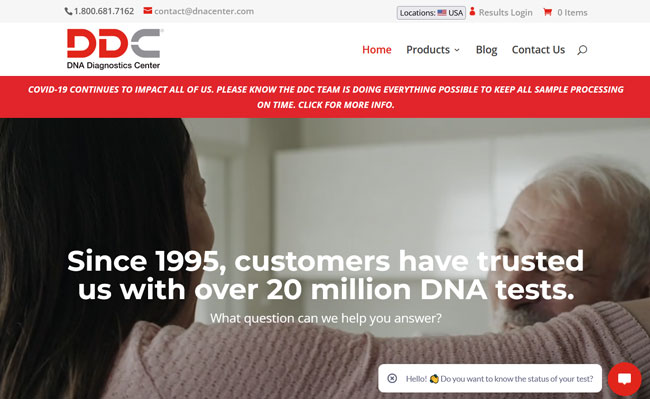 DDC DNA Diagnostics Center Review homepage