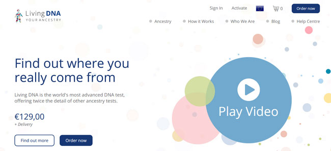 Living DNA homepage
