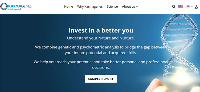 Karmagenes Review homepage