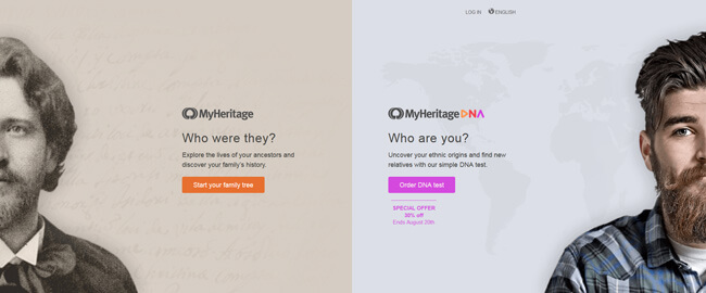 MyHeritage homepage