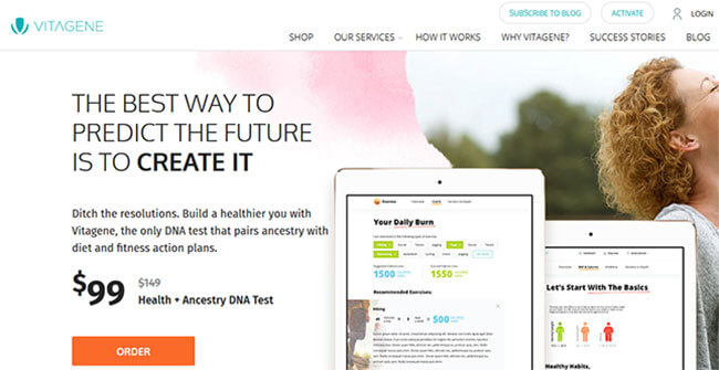 Vitagene homepage
