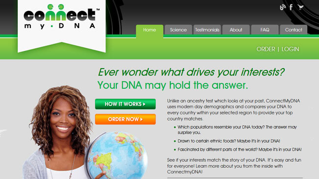 ConnectMyDNA homepage