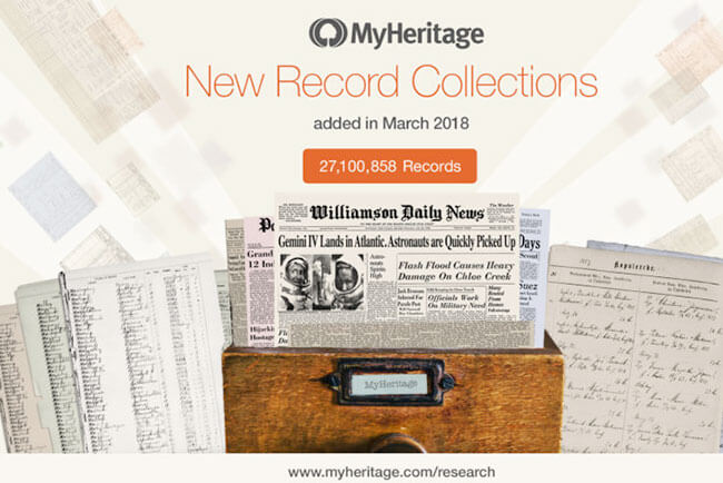 MyHeritage Adds 27.1 Million Records