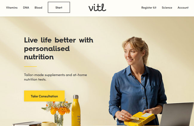 Vitl printscreen homepage